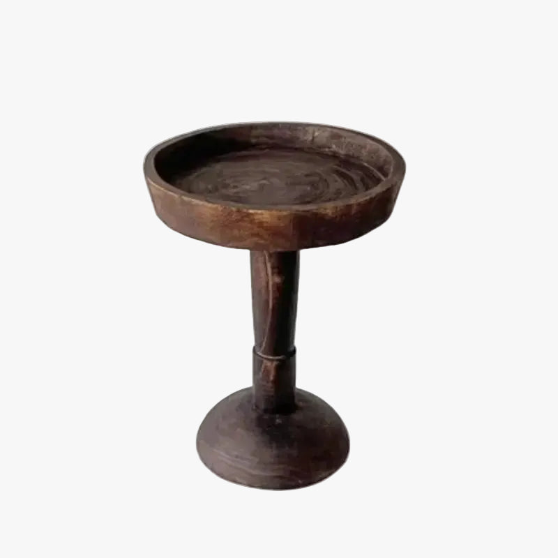 MOMO Wabi-Sabi Log Coffee Table | Natural Solid Wood Pedestal Side Table - alternate view 2