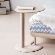 MOMO Solid Wood Side Table | Oval Pedestal Accent Table | Walnut Sofa & Bedside Stand - alternate view 5
