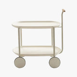 MOMO Two-Tier Rolling Cart Table | Oval Tray with Wheels & Push Handle - alternate view 2