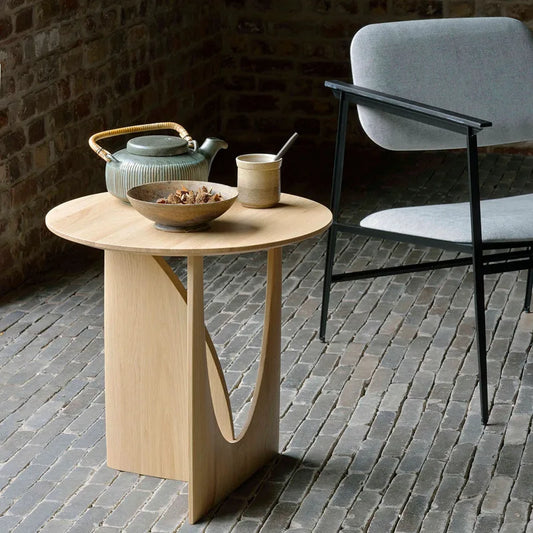 MOMO Solid Wood Half-Round Side Table | Nordic Geometric Coffee Table - alternate view 5