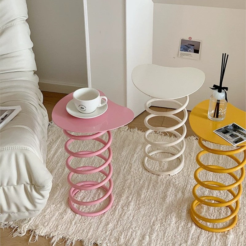 MOMO Spring Side Table | Sculptural Coil Steel Base with Organic Tabletop - alternate view 12
