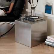 MOMO Stainless Steel Side Table | Cube Form | Italian Minimalist Accent Table - alternate view 6