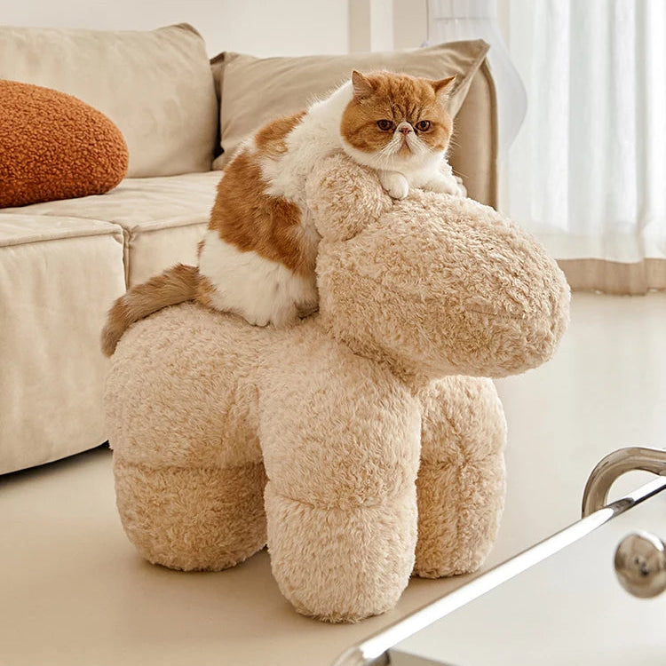 MOMO Boucle Pony Stool | Sculptural Animal Seat | 3 Colors
