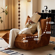 MOMO Caterpillar Sofa | Corduroy Floor Lounge Chair with Ottoman | Lazy Sofa Bed - alternate view 4