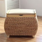 MOMO Rattan Storage Stool | Woven Rattan Ottoman with Hidden Storage - alternate view 4