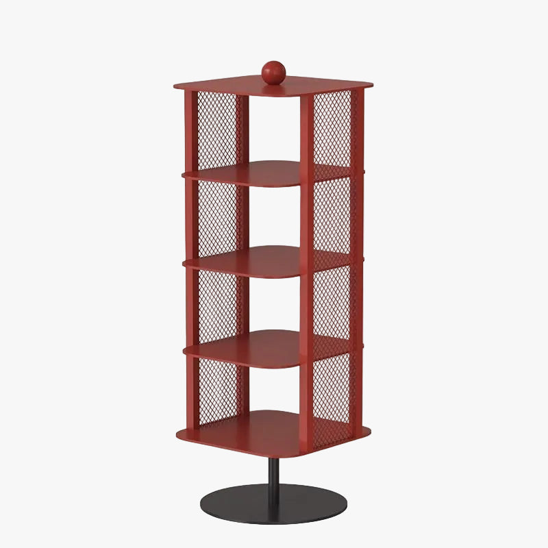 MOMO Italian Rotating Shoe Rack | 4-Tier Iron Mesh Tower with Round Base & Ball Finial - alternate view 2