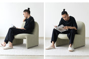 MOMO Hill Sofa Chair | Low-Profile Upholstered Lounge Chair | Bauhaus Accent Armless Chair - alternate view 6