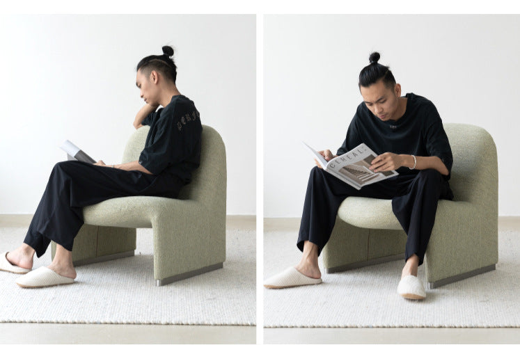 MOMO Hill Sofa Chair | Low-Profile Upholstered Lounge Chair | Bauhaus Accent Armless Chair - alternate view 6