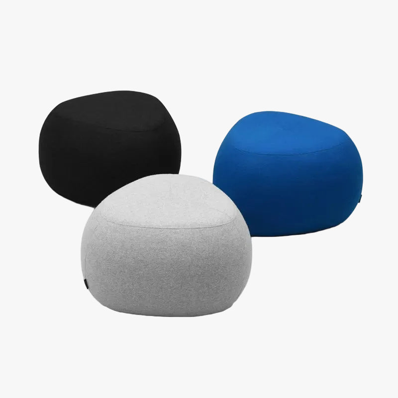 MOMO Pebble Fabric Stool | Wabi-Sabi Cashmere Sofa Ottoman | Pine Frame Low Bench S/M/L - alternate view 2
