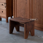 MOMO Solid Wood Swallowtail Stool | Dovetail Joint Low Bench | Handcrafted Shoe-Changing Stool - alternate view 5