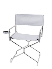 MOMO Foldable Director Chair | Oil-Wax Fabric & Chrome Steel with Cup Holder - alternate view 13