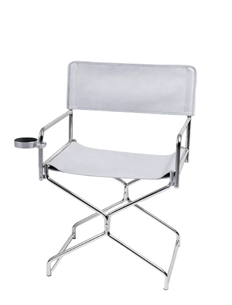MOMO Foldable Director Chair | Oil-Wax Fabric & Chrome Steel with Cup Holder - alternate view 13
