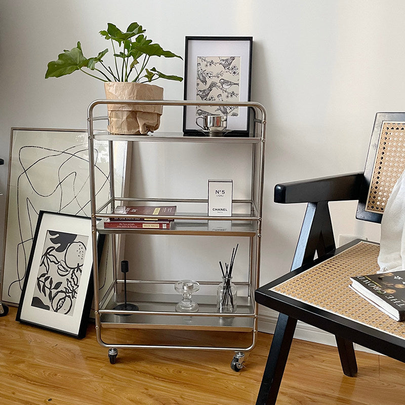 MOMO Metal Shelf | Multi-Tier Rolling Storage Rack | Mobile Floor Shelving Unit - alternate view 6