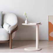 MOMO Solid Wood Side Table | Oval Pedestal Accent Table | Walnut Sofa & Bedside Stand - alternate view 6