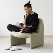 MOMO Hill Sofa Chair | Low-Profile Upholstered Lounge Chair | Bauhaus Accent Armless Chair