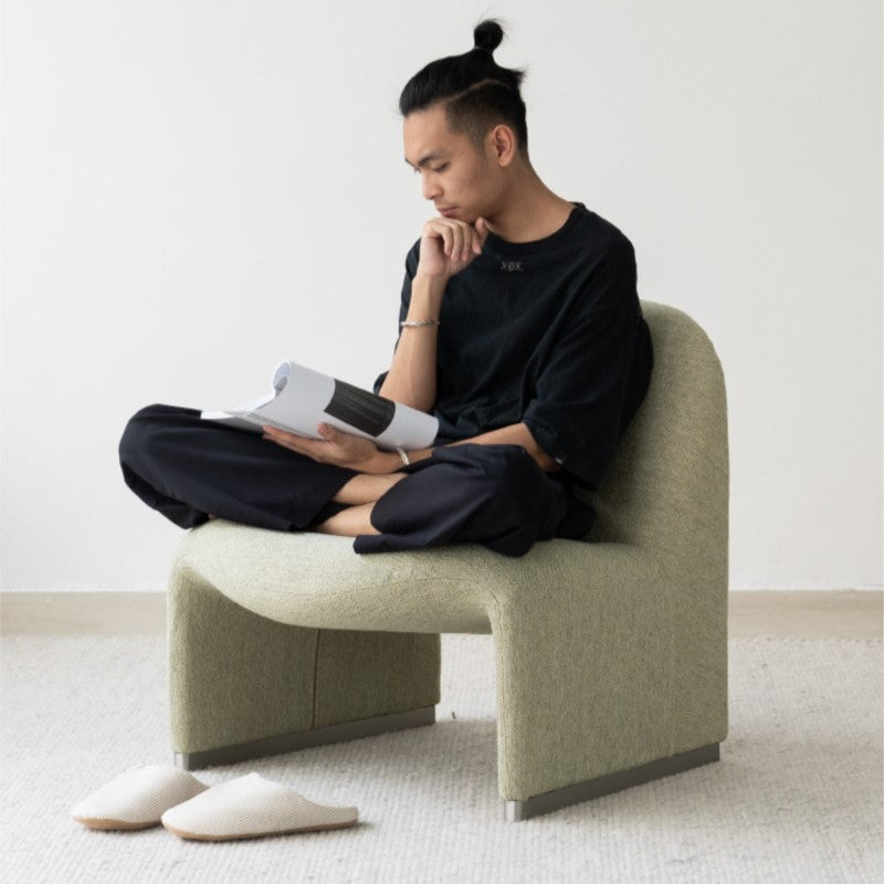 MOMO Hill Sofa Chair | Low-Profile Upholstered Lounge Chair | Bauhaus Accent Armless Chair