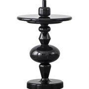 MOMO Danish Tea Table | Turned Column Sculptural Side Table | Round Top Accent Table - alternate view 5