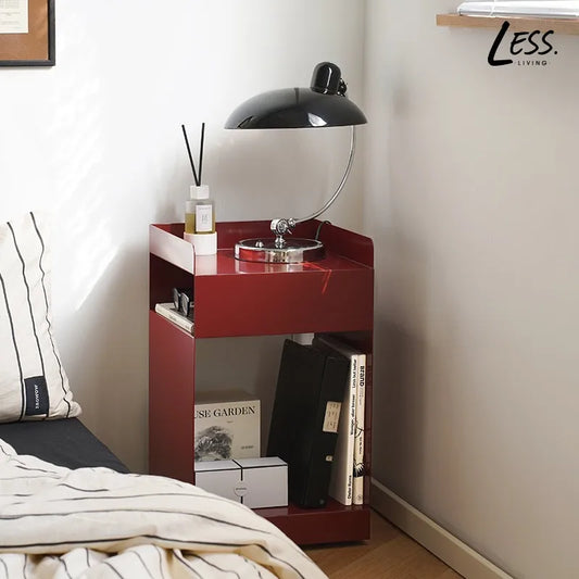 MOMO Carbon Steel Side Cabinet | Lipped Top + Open Shelf | 3 Colors - alternate view 5