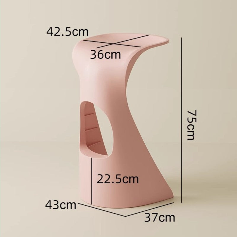 MOMO Plastic Bar Stool | 75cm Hourglass Sculptural Counter Stool | Indoor & Outdoor - alternate view 8