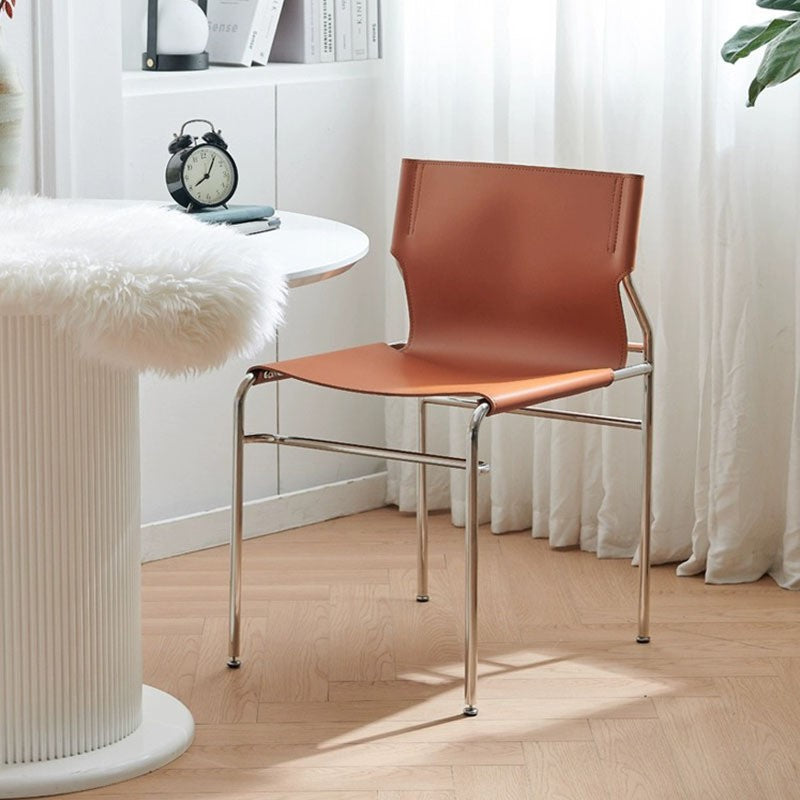 MOMO Antique Dining Chair | Saddle Leather & Stainless Steel | 3 Colors