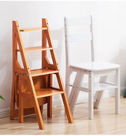 MOMO Solid Wood Ladder Chair | Folding 2-in-1 Step Stool & Dining Chair - alternate view 7