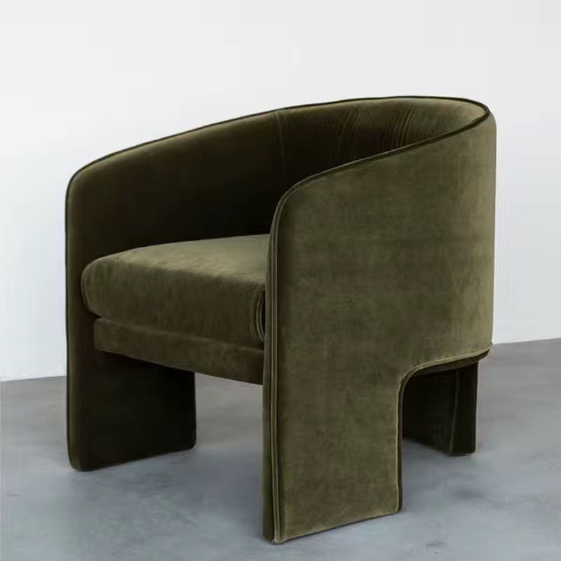 MOMO Scandinavian Sofa Chair | Barrel Tub Chair | Velvet Upholstered Lounge Armchair - alternate view 8