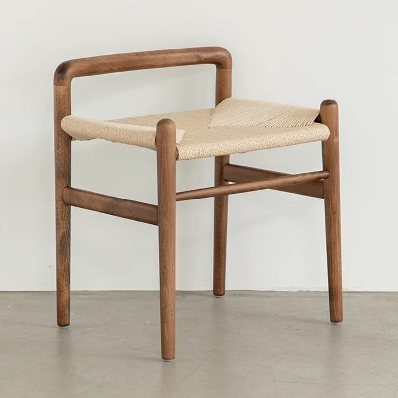 MOMO Scandinavian Rope-Woven Armchair Stool | Solid Beech Frame with Hand-Woven Seat - alternate view 6
