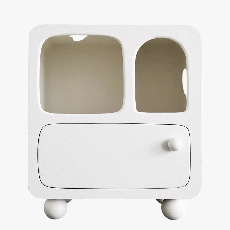 MOMO Rounded Bedside Cabinet | Arch & Square Open Shelves with Drawer - alternate view 2