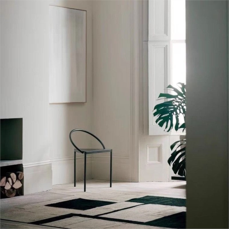 MOMO Iron Dining Chair | Circle Back Geometric Chair | Triangular Seat Accent Dining Chair - alternate view 4