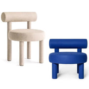 MOMO Nordic Designer Dining Chair | Round Upholstered Seat | Metal Frame - alternate view 5