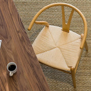 MOMO Solid Wood Rattan Y Chair | Wishbone Dining Chair | Handwoven Seat - alternate view 3