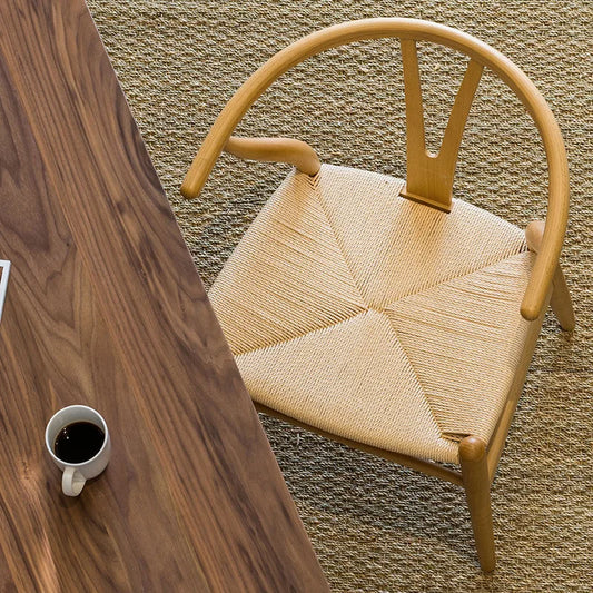 MOMO Solid Wood Rattan Y Chair | Wishbone Dining Chair | Handwoven Seat - alternate view 3