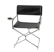 MOMO Foldable Director Chair | Oil-Wax Fabric & Chrome Steel with Cup Holder - alternate view 11