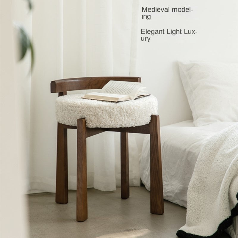 MOMO Solid Wood Vanity Stool
