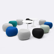 MOMO Pebble Fabric Stool | Wabi-Sabi Cashmere Sofa Ottoman | Pine Frame Low Bench S/M/L - alternate view 5