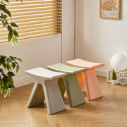 MOMO Low Stool | X-Form Sculptural Accent Stool | Multi-Color Molded Seat