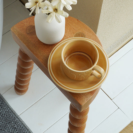 MOMO French Bobbin-Leg Stool | Solid Wood Bead-Turned Tripod Accent Stool & Side Table - alternate view 6