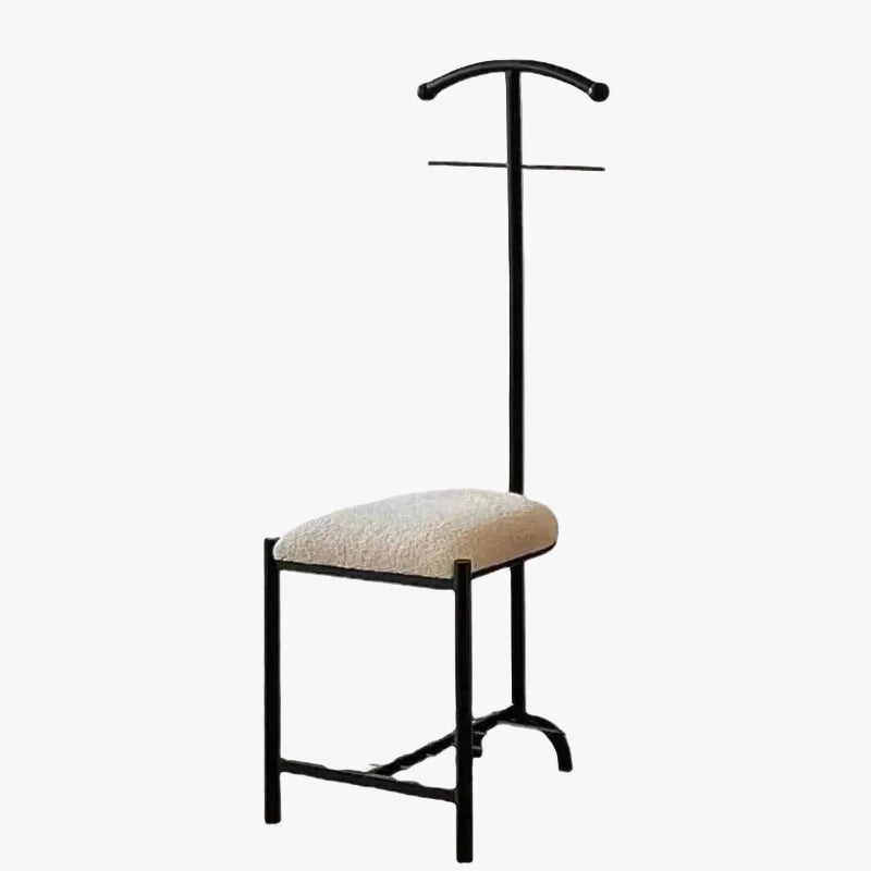 MOMO Valet Stand with Shoe Bench | Iron Coat Rack & Padded Seat 2-in-1 - alternate view 2