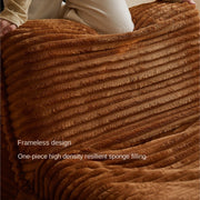 MOMO Caterpillar Sofa | Corduroy Floor Lounge Chair with Ottoman | Lazy Sofa Bed - alternate view 3