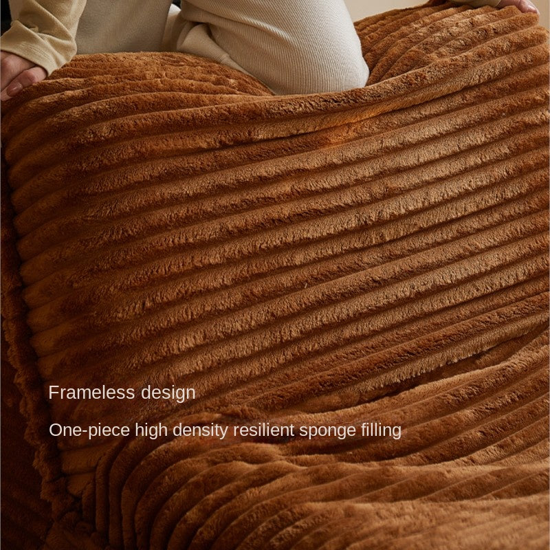 MOMO Caterpillar Sofa | Corduroy Floor Lounge Chair with Ottoman | Lazy Sofa Bed - alternate view 3