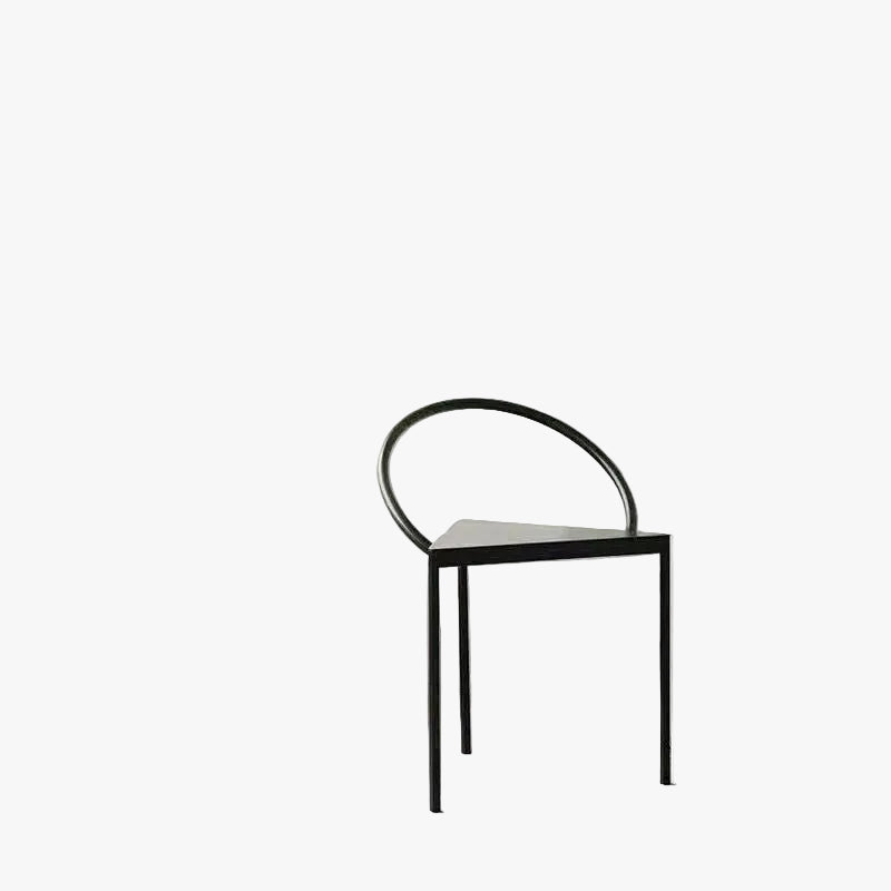 MOMO Iron Dining Chair | Circle Back Geometric Chair | Triangular Seat Accent Dining Chair - alternate view 3