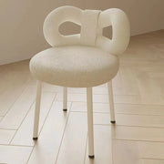MOMO Bowknot Makeup Chair | Upholstered Vanity Chair with Sculptural Backrest