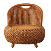 MOMO Rattan Round Stool | Japanese Woven Rattan Floor Seat | With or Without Legs - alternate view 12