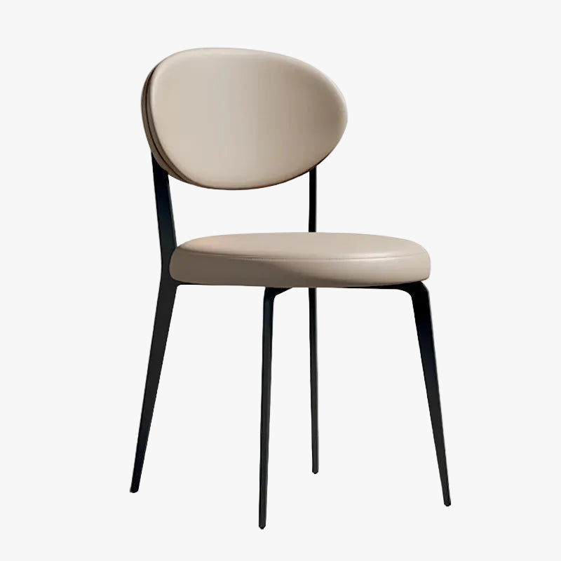 MOMO Oval-Back Upholstered Dining Chair | Metal Frame | 5 Colors - alternate view 2