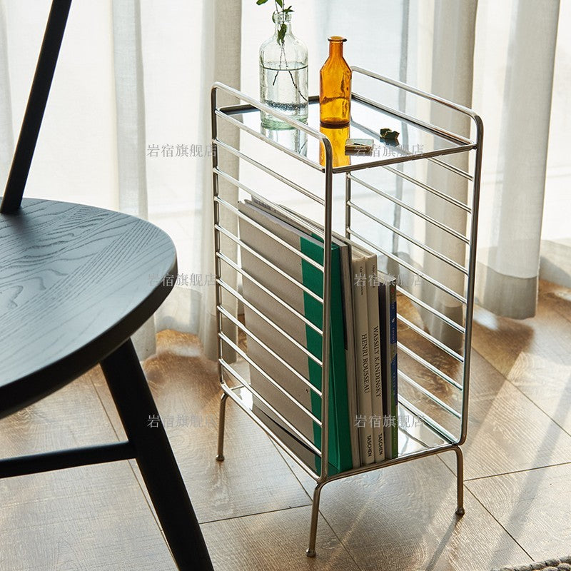 MOMO Iron Small Tea Table | Multi-Tier Wire Side Table | Compact Sofa & Bedside Stand