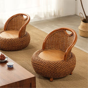 MOMO Rattan Round Stool | Japanese Woven Rattan Floor Seat | With or Without Legs - alternate view 3