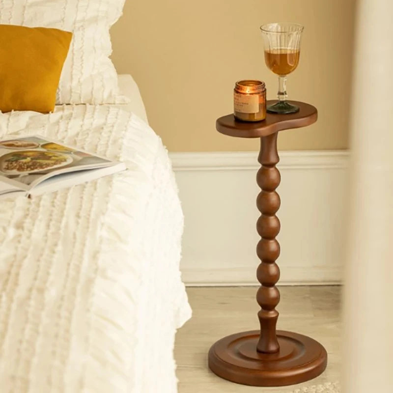 MOMO Bobbin-Turned Solid Wood Side Table | Peanut Top & Round Base - alternate view 6