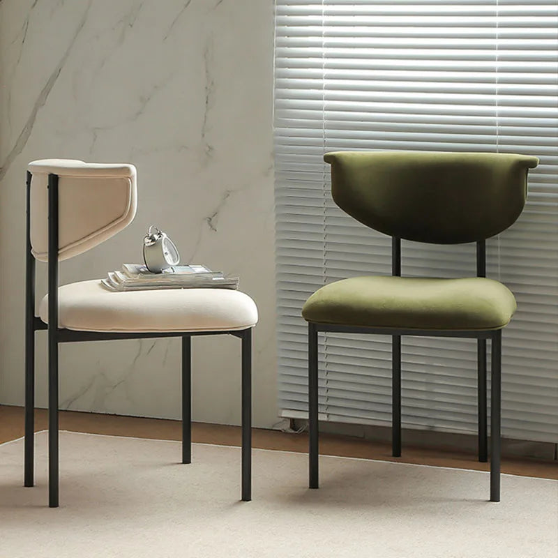 MOMO Arc-Back Upholstered Dining Chair | Metal Frame | 6 Colors