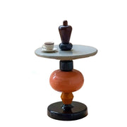 MOMO Danish Tea Table | Turned Column Sculptural Side Table | Round Top Accent Table - alternate view 8
