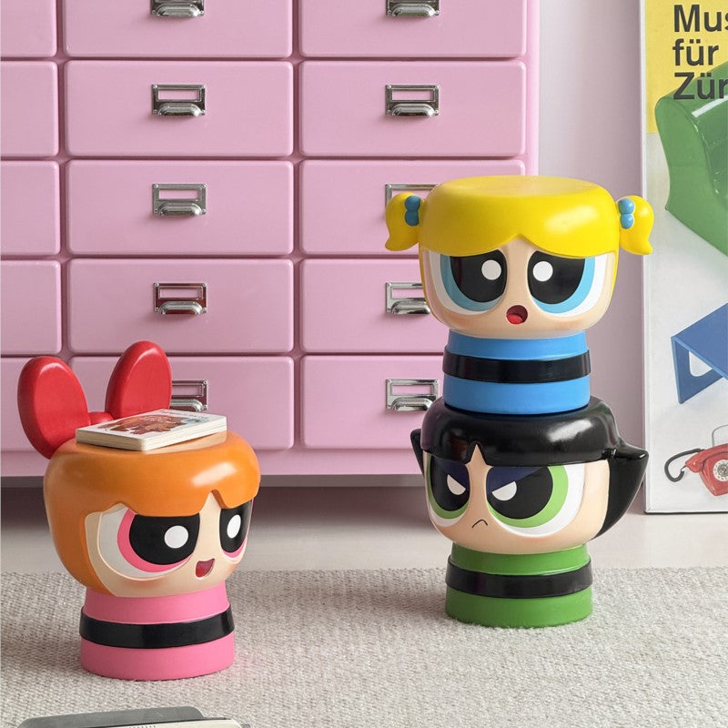 MOMO Cartoon Low Stool | Character Head Stool | Kids Shoe-Changing Bench & Room Decor